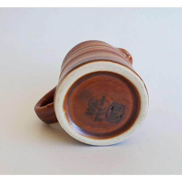 Hall China Brown Ringware Creamer, Syrup Pitcher - Picture 10 of 10